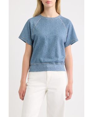 Rag & Bone Miramar Terry Cloth Short Sleeve Sweatshirt - Blue