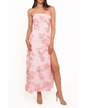 Petal & Pup Adriel Strapless Evening Gown - Pink
