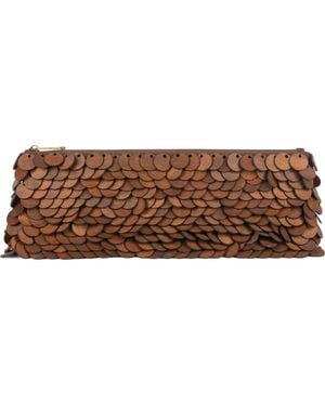 Jeffrey Campbell Madera Wooden Disc Clutch - Brown
