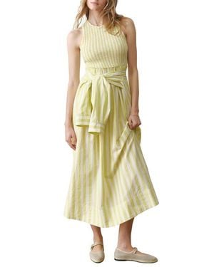 Marine Layer Darcy Smocked Poplin Maxi Dress - Yellow