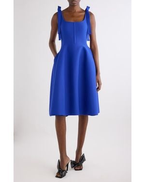 Givenchy Bow Detail Sleeveless Sweater Dress - Blue