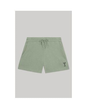 Alix Martini Midweight Washed Fleece Shorts - Green