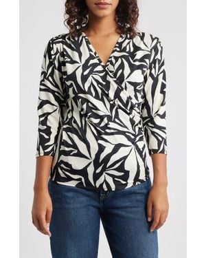 Loveappella Faux Wrap Top - Black