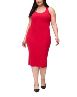 The Standard Stitch The Scoop Neck Midi Dress - Red