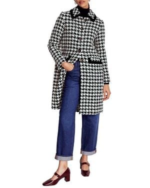 Boden Edinburgh Houndstooth Swing Coat - Blue