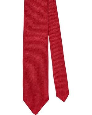 Robert Talbott Duvall Solid Grenadine Silk Necktie - Red
