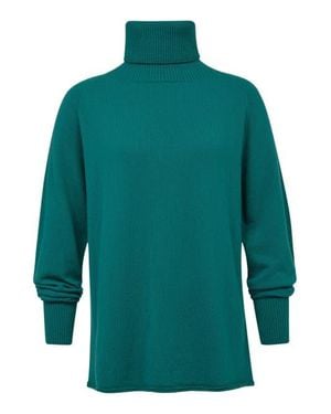 Celtic & Co. Geelong Wool Slouch Turtleneck Sweater - Blue