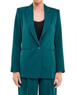Endless Rose Tailored Single Button Blazer - Green