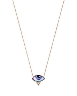 Lito Petit Mauve Diamond Necklace - Blue