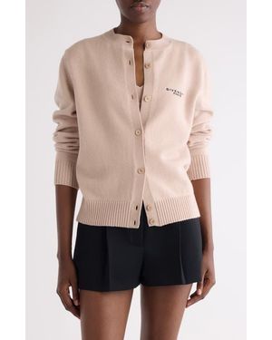 Givenchy Embroidered Logo Wool & Cashmere Cardigan - Black