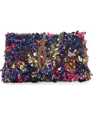 Dries Van Noten Sequin Embellished Clutch - Blue