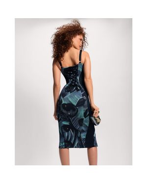 TA3 Mega Sculpting Seamed Midi Dress - Blue