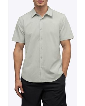 Cuts Crossover Performance Short Sleeve Button-Up Shirt - Gray