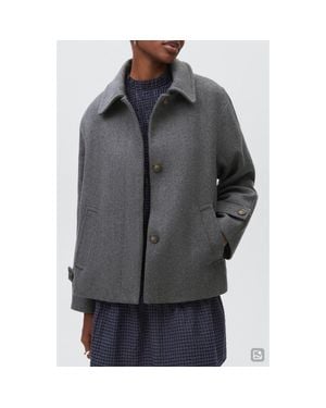 MANGO TEEN Collar Coat - Gray