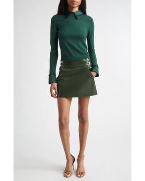 Alice + Olivia Donald Faux Leather Miniskirt - Green