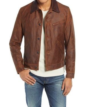 Schott Nyc Leather Mechanics Jacket - Brown