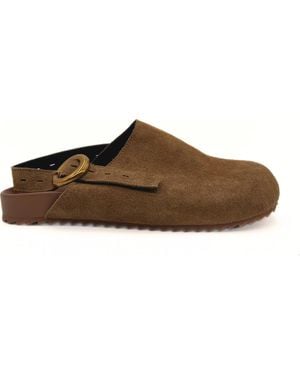 Amie Rafa Toni Suede Clogs - Brown