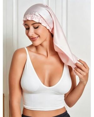 SILKSILKY Elegant Long Pure Silk Bonnet - White