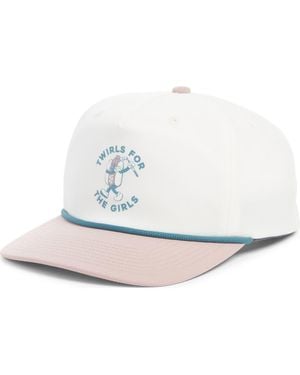 Swannies Twirls Snapback Baseball Cap - White
