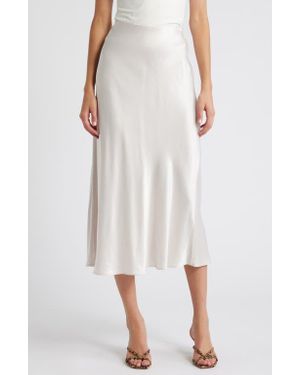 Rails Anya Satin Midi Skirt - White