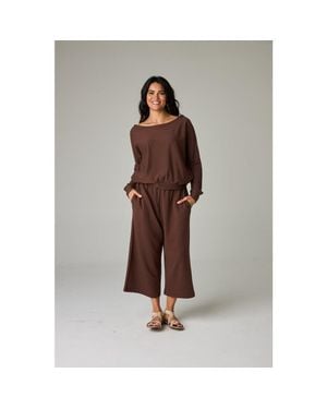 eavolu® Baikal Eco-Luxe Fleece Crop Pant - Gray