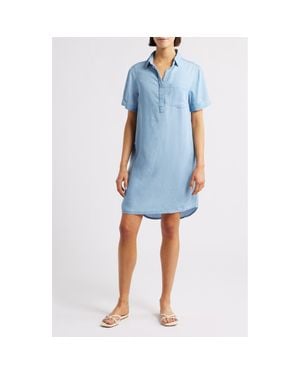 Beach Lunch Lounge Lizzy Short Sleeve Denim Dress - Blue