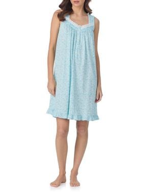 Eileen West Cotton Short Nightgown - Blue