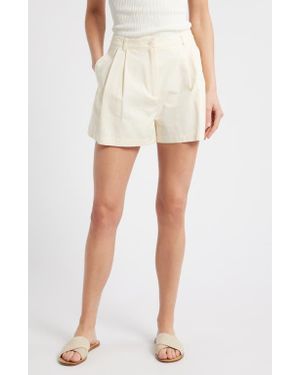 Solid & Striped The Oceane High Waist Cotton Blend Shorts - White