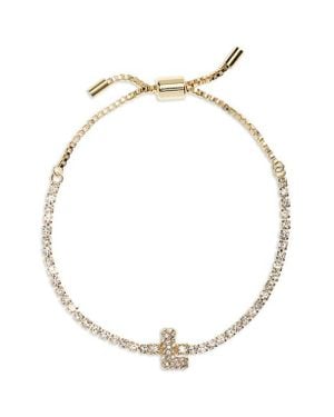 BaubleBar Initial Tennis Slider Bracelet - White