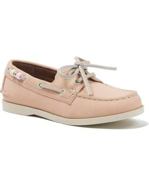 Lands' End Kids Seaport Classic Boat Shoes - White