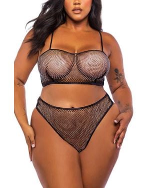 ROMA CONFIDENTIAL Think Rhinestone Bralette - Brown