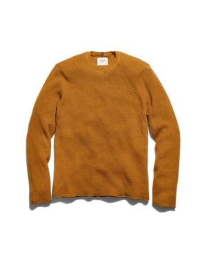 Billy Reid Martin Mini Waffle Crewneck Cotton & Cashmere Sweater - Brown
