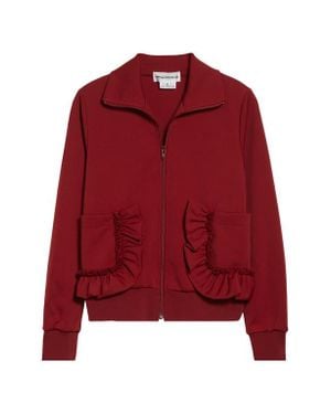 Comme des Garçons Ruffle Pocket Full Zip Jersey Jacket - Red