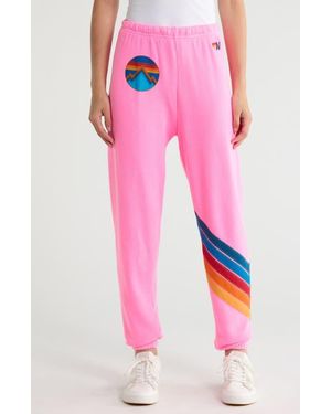 Aviator Nation All Seasons Circle Chevron Sweatpants - Pink