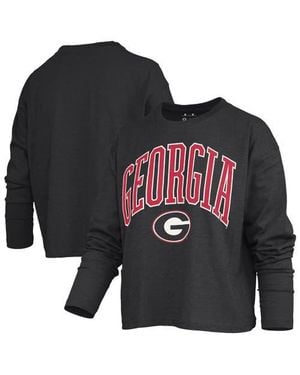 Pressbox Georgia Bulldogs Motley Boxy Waist-Length Long Sleeve T-Shirt - Black
