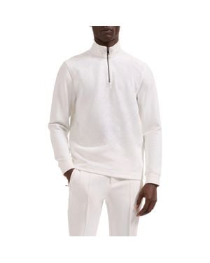 Bugatchi Soft Touch Quarter Zip Sweatshirt - White