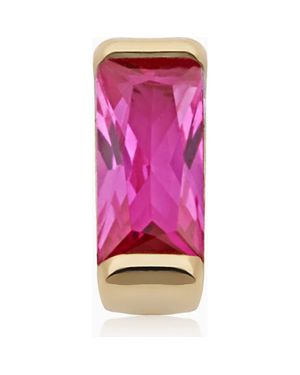 Oradina 14K Fresco Baguette Micro Single Stud - Pink