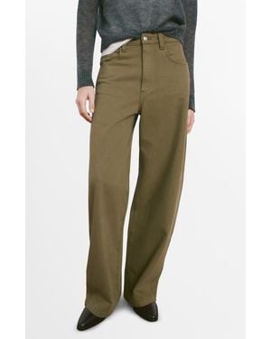 Mango Mid Rise Balloon Jeans - Green