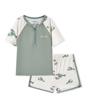 Milkbarn Zipper Top And Swim Trunks - Gray