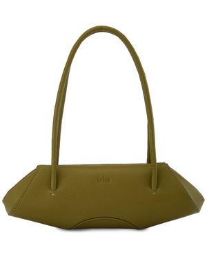 BEHNO Mini Elizabeth Baguette Pebble Leather Shoulder Bag - Green