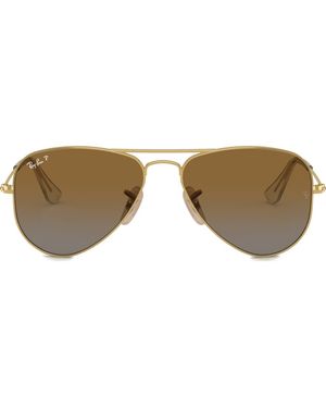 Ray-Ban Kids' Junior 50Mm Polarized Gradient Aviator Sunglasses - Brown