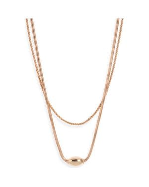 Open Edit Orb Layered Chain Necklace - Metallic