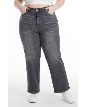Bayeas High Waist Straight Leg Jeans - Gray