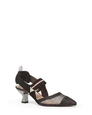 Fendi Colibri Pointed Toe Slingback Pump - White