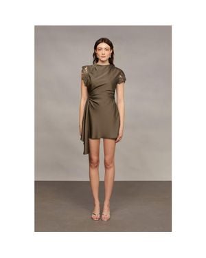 AMUR Zina Ruched Mini Dress - Natural
