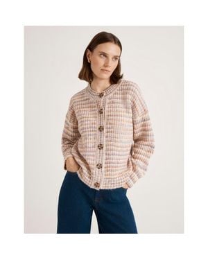 Finery London Whitney Round Neck Knitted Cardigan - Blue