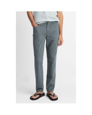 Vince Dylan Slim Fit Peached Stretch Cotton Pants - Blue