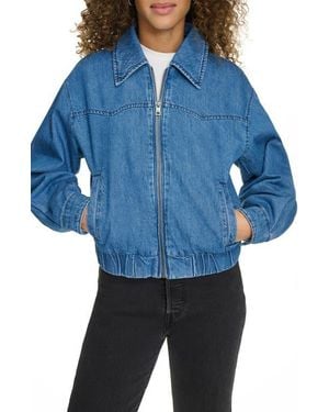 Levi's Western Zip-front Denim Bomber Jacket - Blue