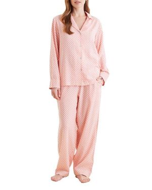 Papinelle Anais Checkerboard Cotton Blend Pajamas - Pink