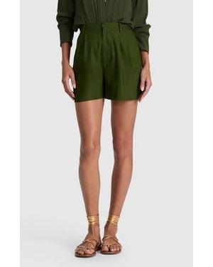 Alice + Olivia Conry Relaxed High Waist Shorts - Green